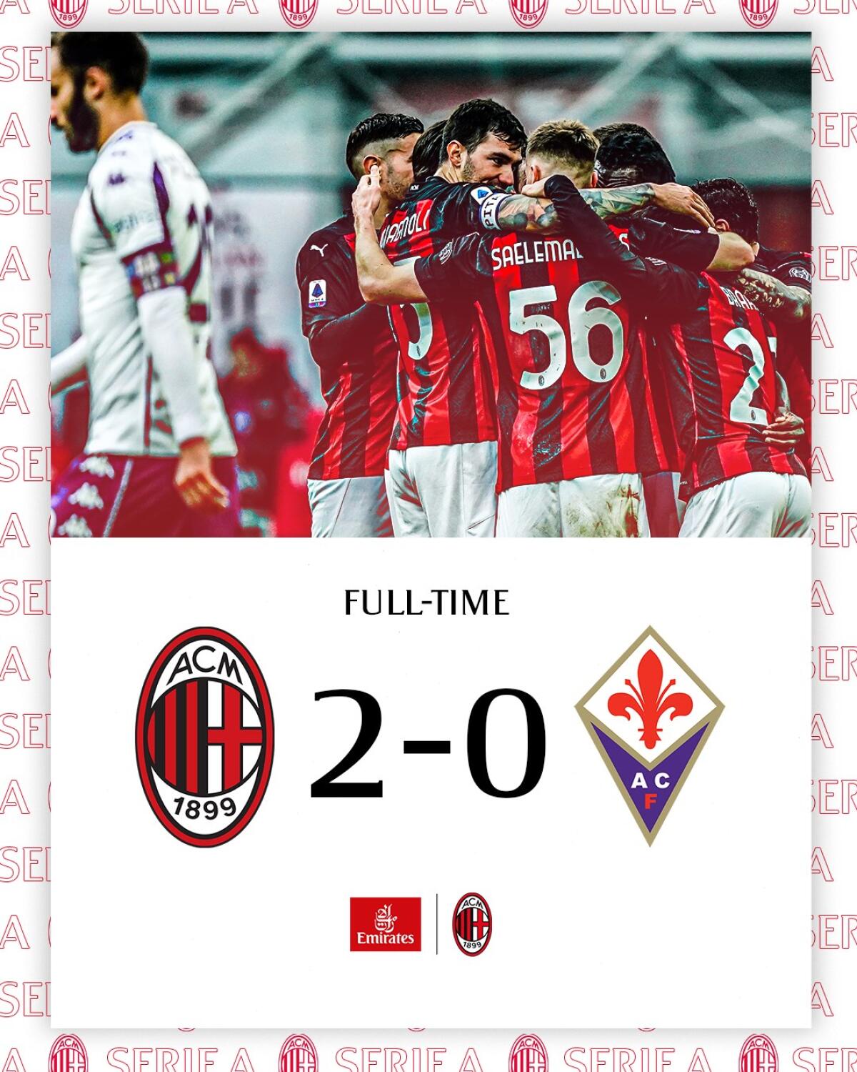 Il Giornale – Milan sempre più da scudetto - Milan-Fiorentina 2-0, crediti: AC Milan