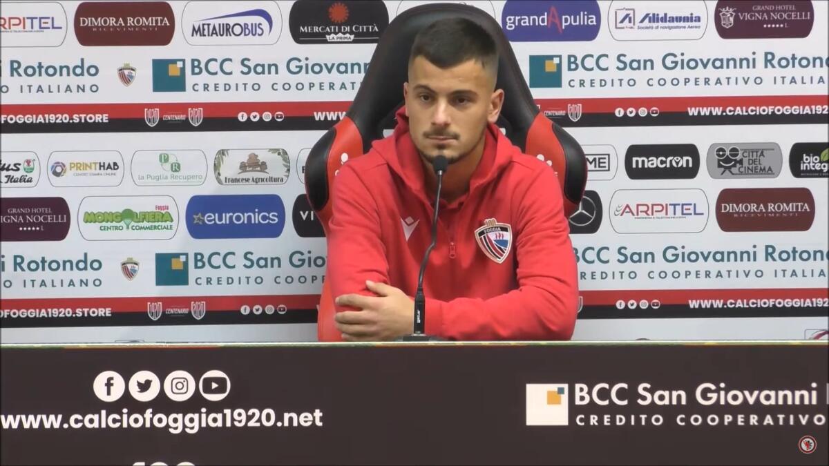 Foggia, D'Andrea: "Buttati via due punti. Il gol arriverà" - Immagine in evidenza: Filippo D'Andrea - crediti foto: canale Youtube Calcio Foggia 1920