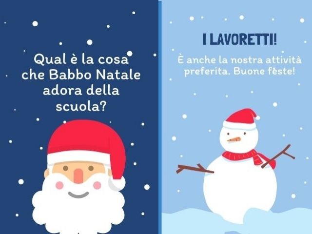 Qual è la cosa che Babbo Natale adora della scuola? I lavoretti! É anche la nostra attività preferita. Buone feste!
