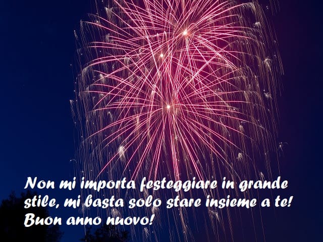 Non mi importa festeggiare in grande stile, mi basta solo stare insieme a te! Buon anno nuovo!
