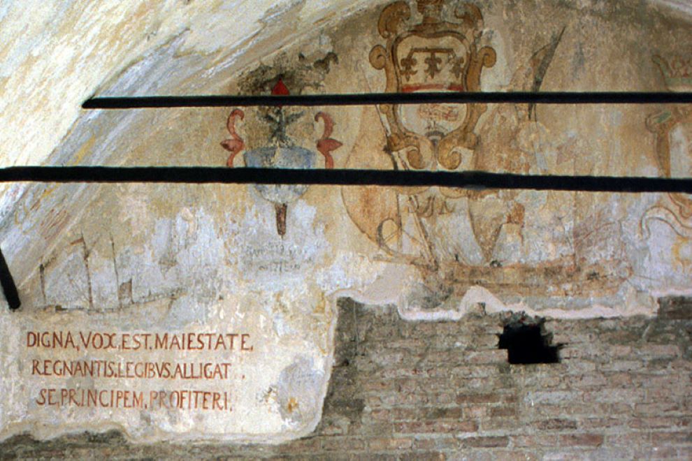 Palazzo Ducale, dettaglio della Torre Grimaldina.