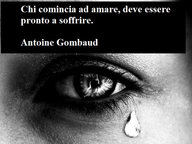 Chi comincia ad amare, deve essere pronto a soffrire.(Antoine Gombaud)