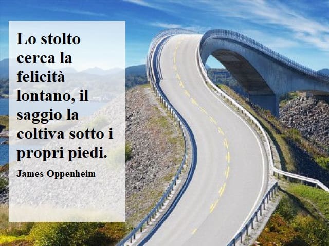 Lo stolto cerca la felicità lontano, il saggio la coltiva sotto i propri piedi.(James Oppenheim)