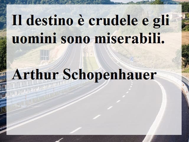 Il destino è crudele e gli uomini sono miserabili.(Arthur Schopenhauer)