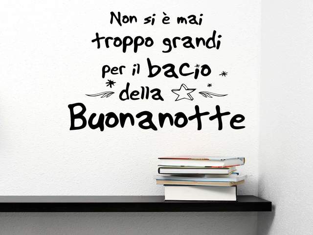 Non si è mai troppo grandi per il bacio della buonanotte