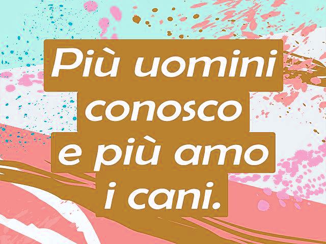 Più uomini conosco e più amo i cani.