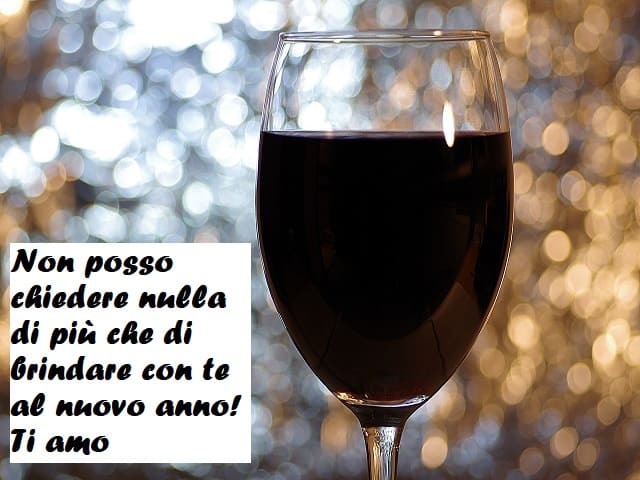 Non posso chiedere nulla di più che di brindare con te al nuovo anno! Ti amo