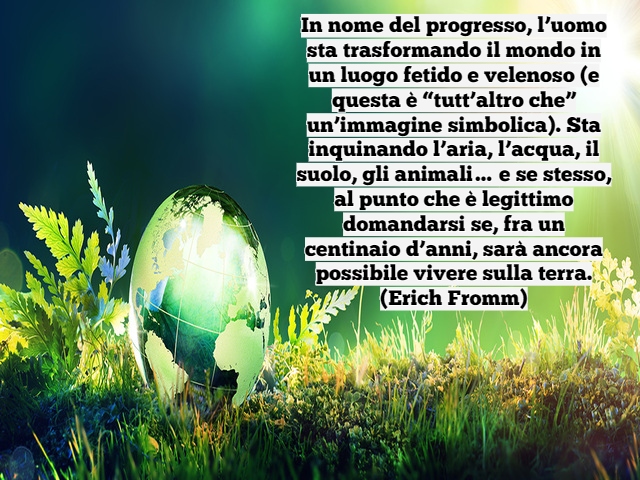 In nome del progresso, l’uomo sta trasformando il mondo in un luogo fetido e velenoso (e questa è “tutt’altro che” un’immagine simbolica). Sta inquinando l’aria, l’acqua, il suolo, gli animali… e se stesso, al punto che è legittimo domandarsi se, fra un c