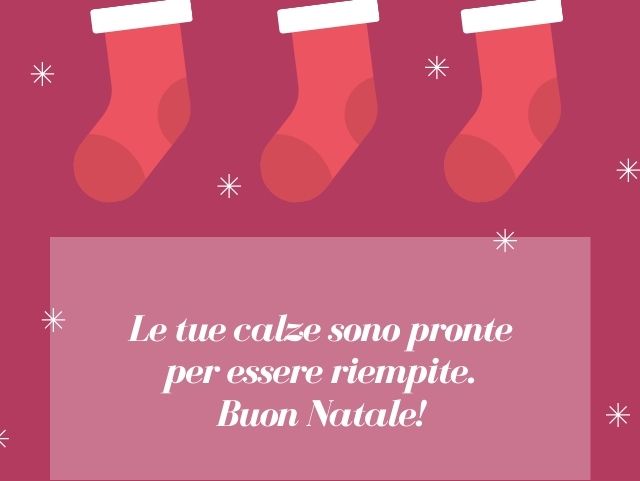 Le tue calze sono pronte per essere riempite. Buon Natale!