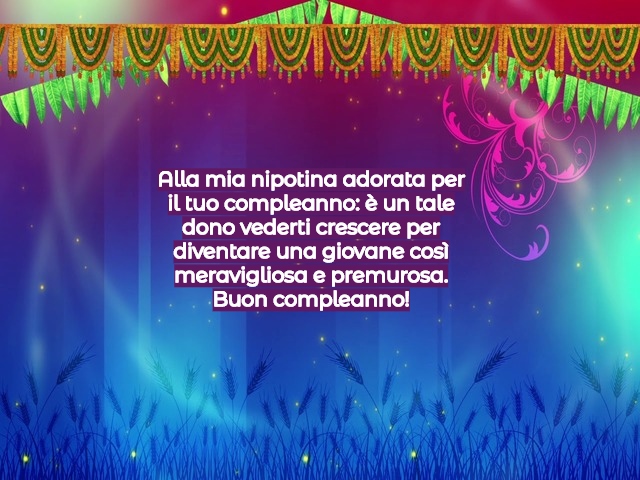 Alla mia nipotina adorata per il tuo compleanno: è un tale dono vederti crescere per diventare una giovane così meravigliosa e premurosa. Buon compleanno!