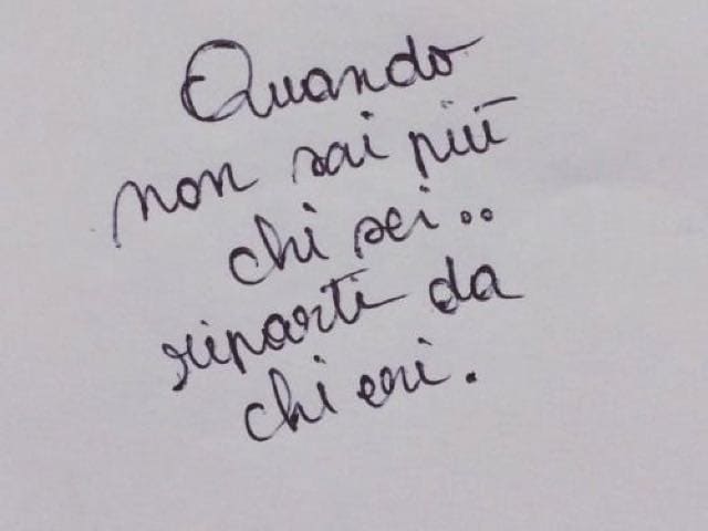 Quando non sai più chi sei... riparti da chi eri.