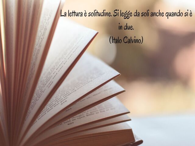 La lettura è solitudine. Si legge da soli anche quando si è in due.(Italo Calvino)