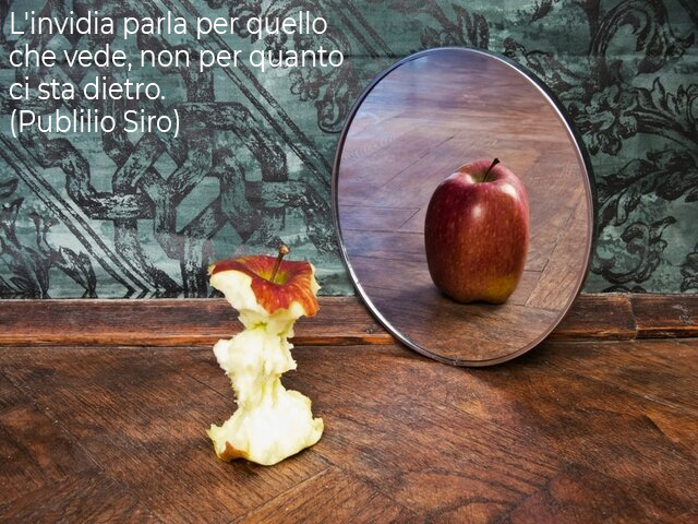 L'invidia parla per quello che vede, non per quanto ci sta dietro.(Publilio Siro)
