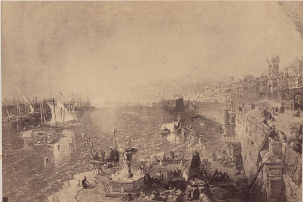 Una delle foto più antiche del Porto di Genova.(Caldesi & Montecchi, 1858)