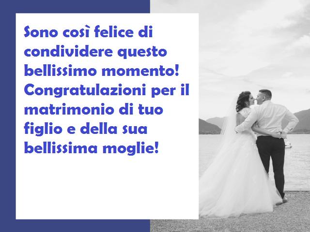 Sono così felice di condividere questo bellissimo momento!Congratulazioni per il matrimonio di tuo figlio e della sua bellissima moglie!