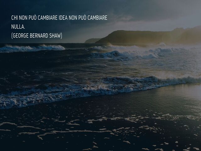 Chi non può cambiare idea non può cambiare nulla.(George Bernard Shaw)