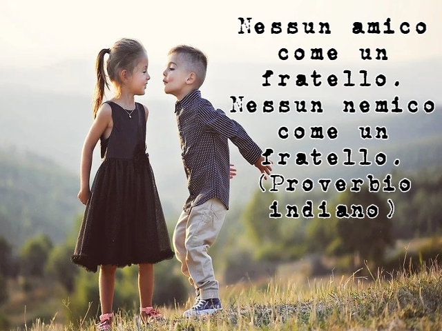 Nessun amico come un fratello. Nessun nemico come un fratello.(Proverbio indiano)