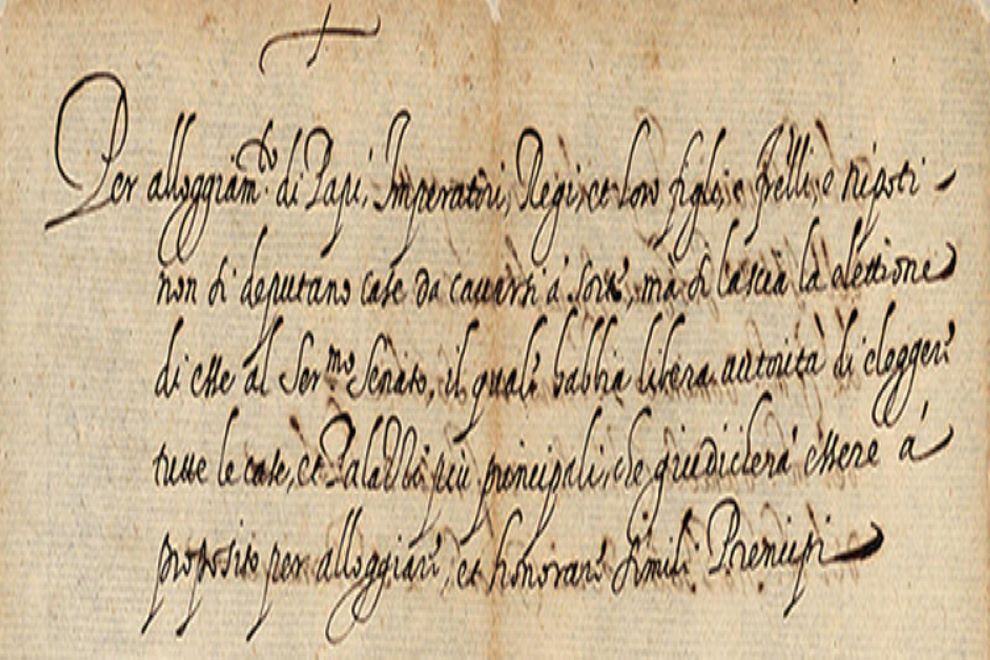 Parte del Rollo del 1599 (Archivio di Stato di Genova).