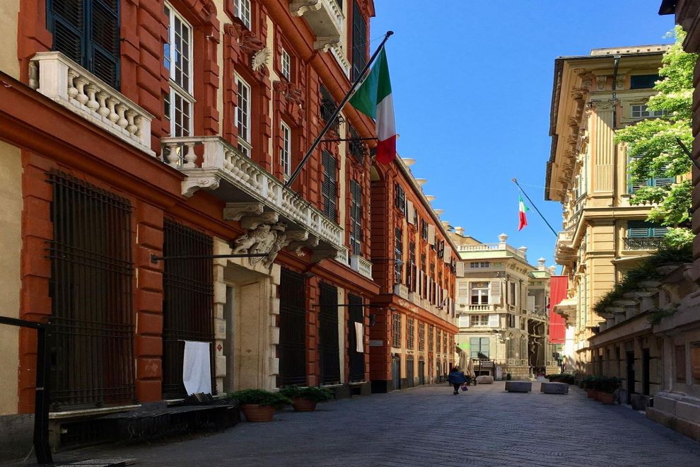 Uno scorcio di Via Garibaldi a Genova.