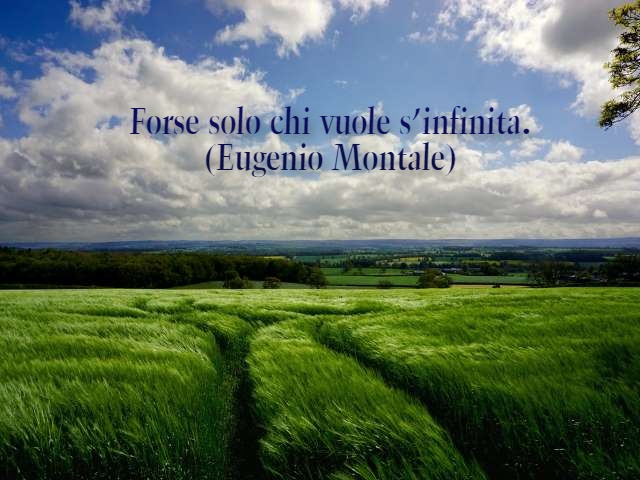 Forse solo chi vuole s’infinita.(Eugenio Montale)