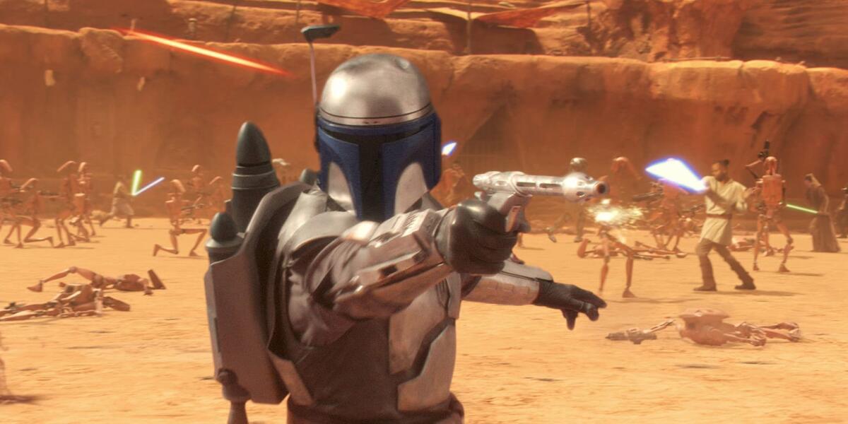 Ecco come The Mandalorian ha "riabilitato" Jango Fett - Jango Fett durante la battaglia di Geonosis