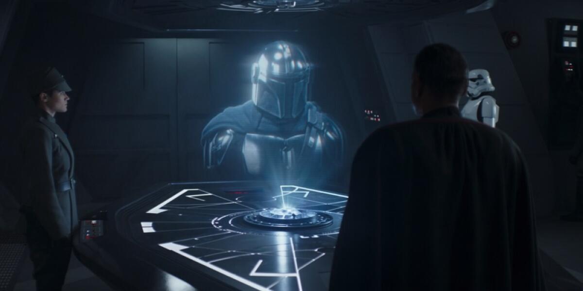 The Mandalorian 2: cosa aspettarsi dal finale di stagione? - Din parla a Moff Gideon nel finale della settima puntata