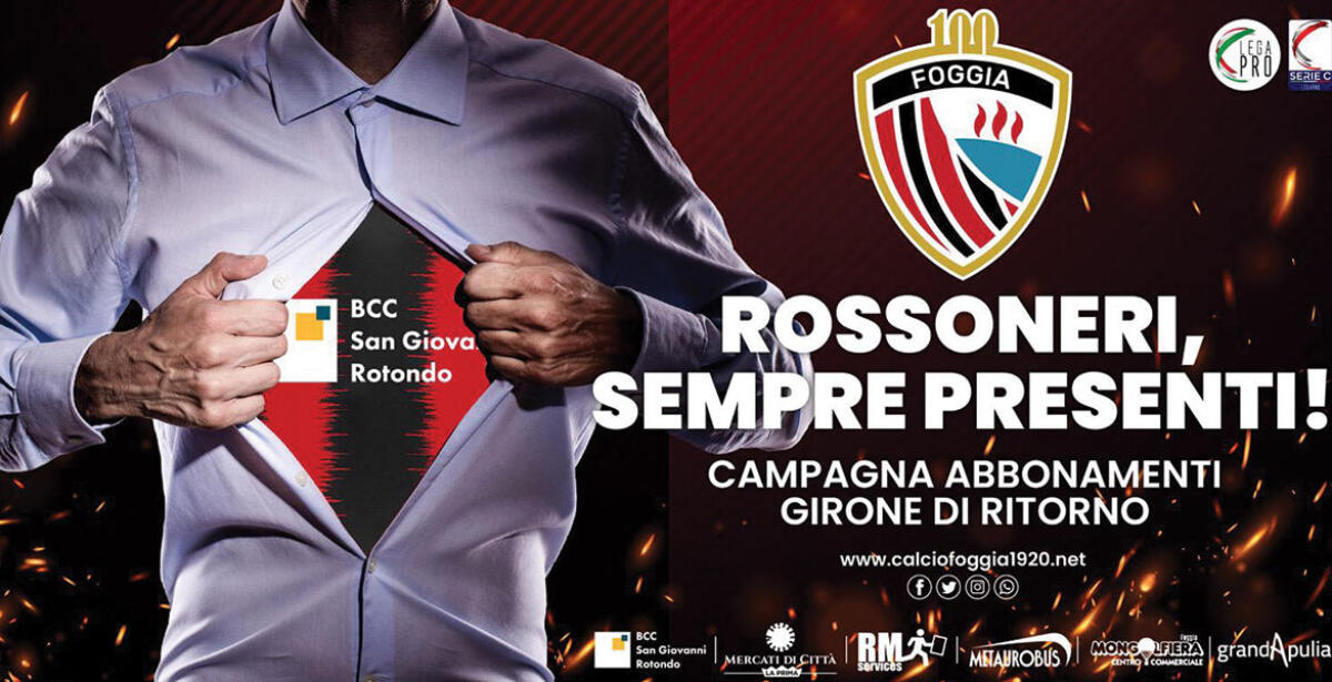 Rossoneri sempre presenti: la mini-campagna abbonamenti - Crediti immagine in evidenza: sito ufficiale Calcio Foggia 1920