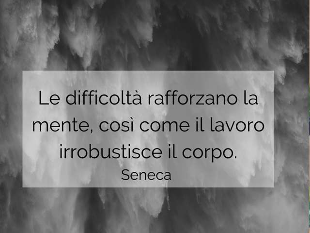 Le difficoltà rafforzano la mente, così come il lavoro irrobustisce il corpo.(Seneca)