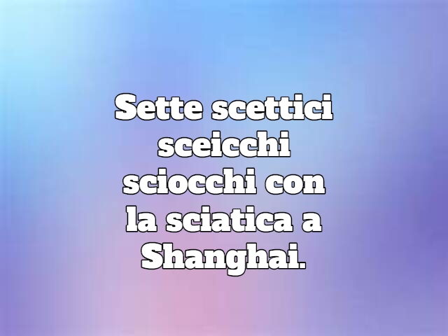 Sette scettici sceicchi sciocchi con la sciatica a Shanghai.