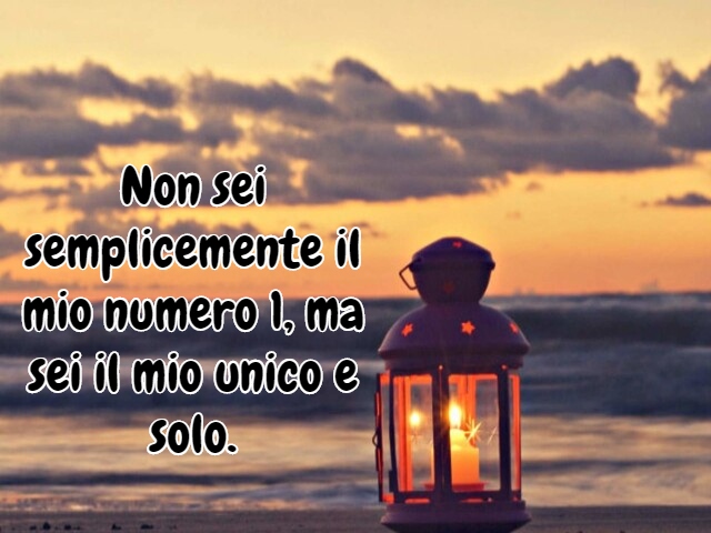 Non sei semplicemente il mio numero 1, ma sei il mio unico e solo.