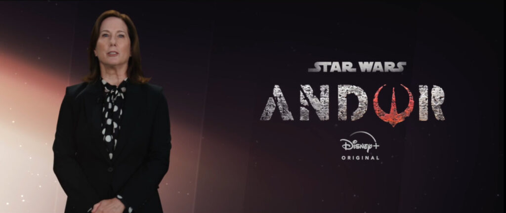 Kathleen Kennedy e il logo di Andor