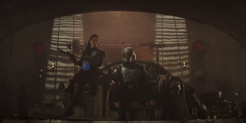 Boba Fett e Fennec Shand nell'epilogo di The Mandalorian.Da: comic years