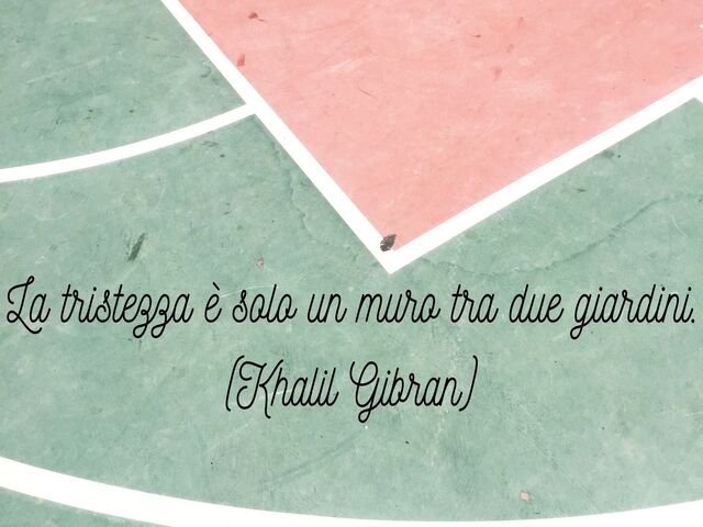 La tristezza è solo un muro tra due giardini.(Khalil Gibran)