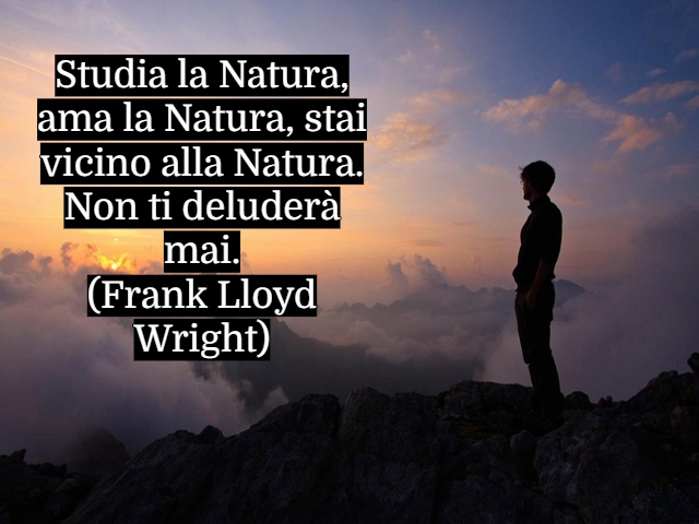 Studia la Natura, ama la Natura, stai vicino alla Natura. Non ti deluderà mai.(Frank Lloyd Wright)