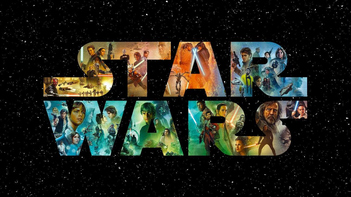 Star Wars: ecco la timeline completa di tutti i prodotti canonici - Logo con murale di Star Wars di Jason Palmer