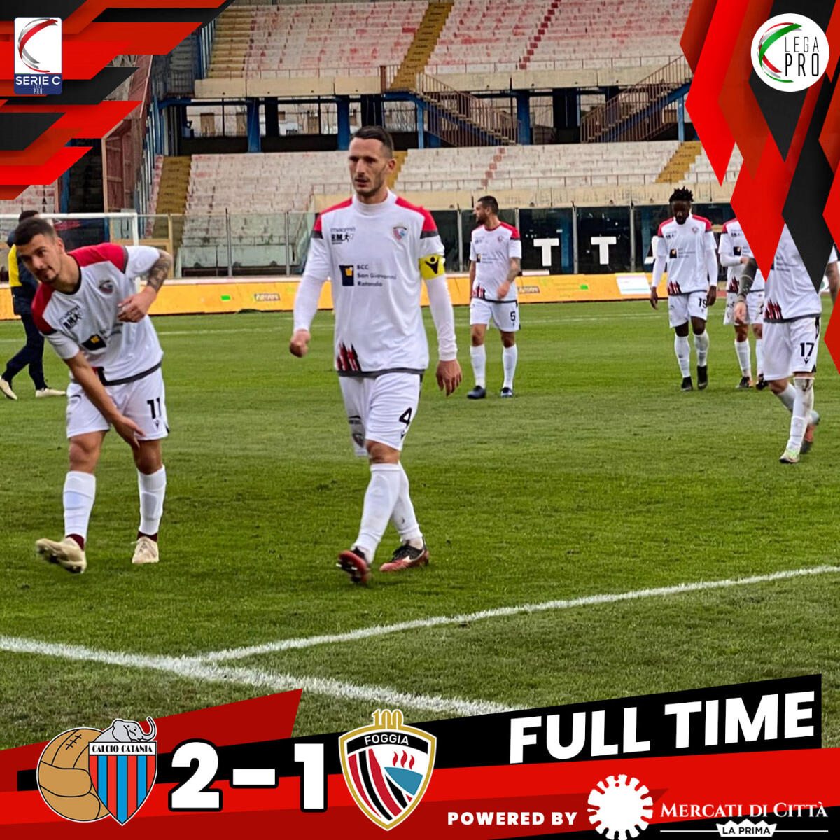 Catania-Foggia 2-1, tabellino e highlights - Crediti foto: pagina ufficiale Facebook Calcio Foggia 1920