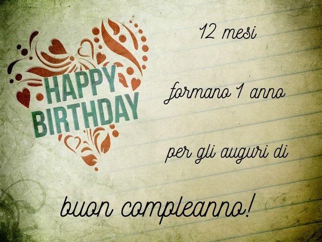 12 mesi formano 1 anno per gli auguri di buon compleanno!