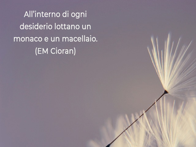 All’interno di ogni desiderio lottano un monaco e un macellaio.(EM Cioran)