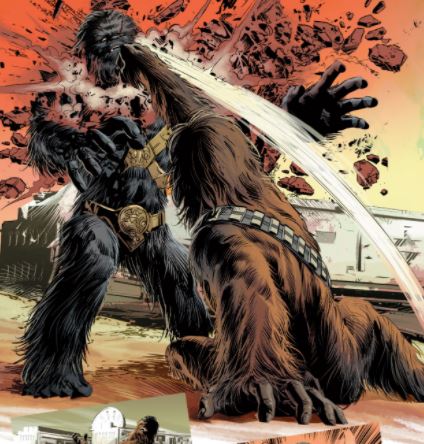 Lo scontro tra Chewbacca e Black Krrsantan
