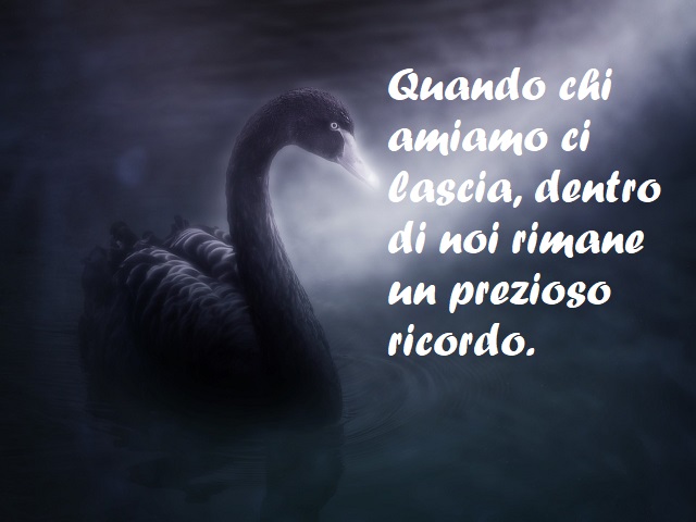 Quando chi amiamo ci lascia, dentro di noi rimane un prezioso ricordo.