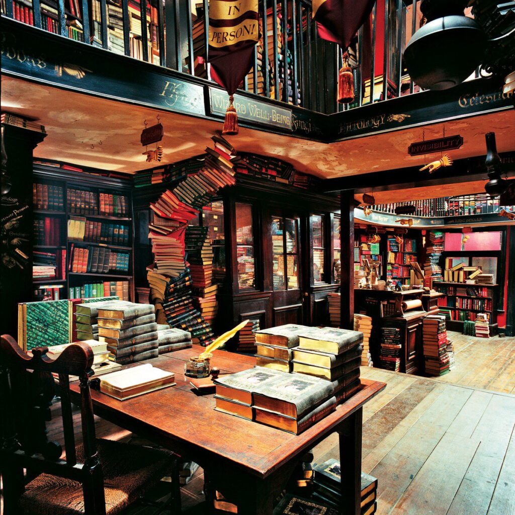 Dettaglio libreria Ghirigoro in Harry Potter e la Camera dei SegretiCredits: libreriamo.it