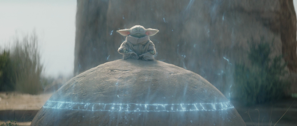 Grogu medita alle rovine del tempio Jedi su Tython