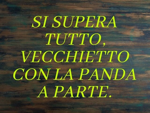 Si supera tutto, vecchietto con Panda a parte.