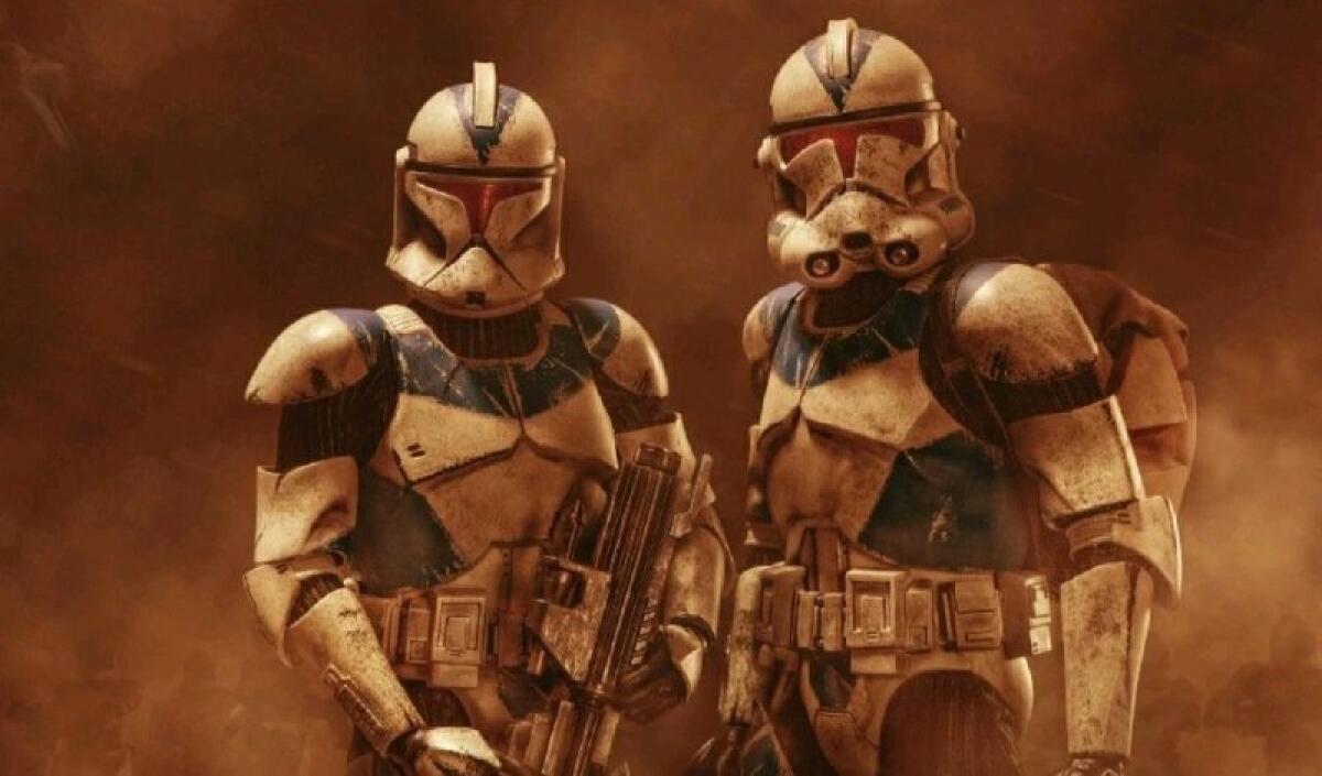 Armature in plastoide: differenze tra Fase 1, Fase 2 dei cloni e le corazze da stormtrooper - Immagine ritraente due cloni, uno in armatura Fase 1 e l'altro in armatura Fase 2