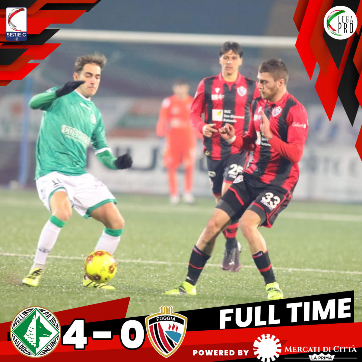 Serie C, batosta per il Foggia: l'Avellino vince 4-0 al Partenio - Crediti immagine in evidenza: profilo ufficiale Twitter Calcio Foggia 1920