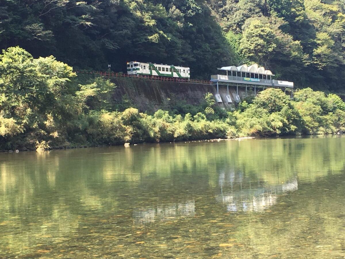 La stazione fantasma giapponese Seiryu Miharashi immersa nella natura - Credits: Nishikigawa Railway