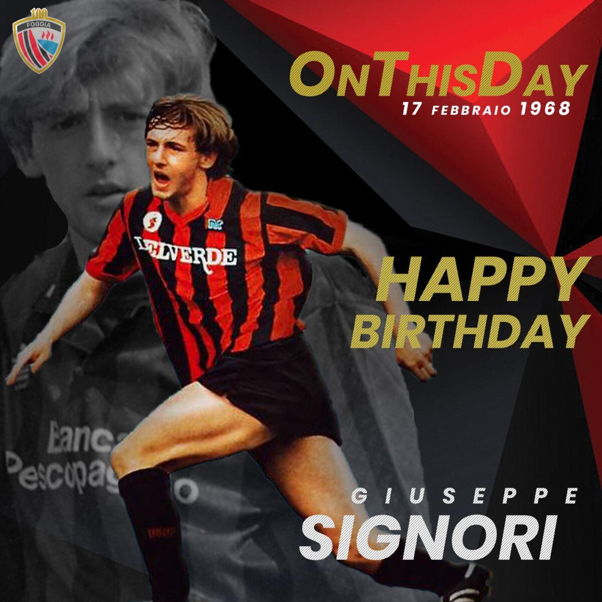 Foggia, gli auguri di buon compleanno del club a Signori - Crediti immagine in evidenza: profilo ufficiale Twitter Calcio Foggia 1920