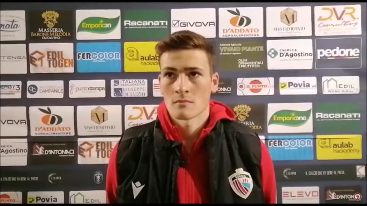 Foggia, Galeotafiore: "Ce la siamo giocata, meritavamo di più" - Immagine in evidenza: Gioacchino Galeotafiore - crediti foto: canale Youtube ufficiale Calcio Foggia 1920