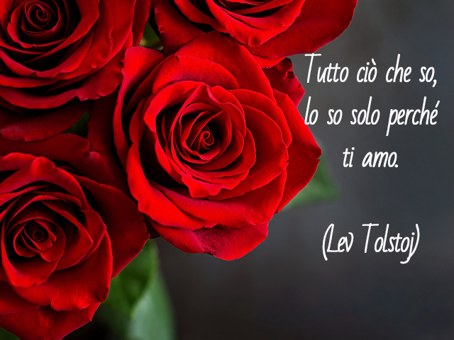 Tutto ciò che so, lo so solo perché ti amo.(Lev Tolstoj)