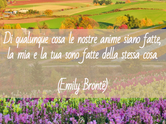 Di qualunque cosa le nostre anime siano fatte, la mia e la tua sono fatte della stessa cosa.(Emily Brontë)